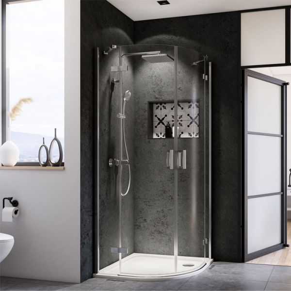 Breuer Panorama Viertelkreisdusche / Runddusche Radius 55 cm, 90 x 90 cm