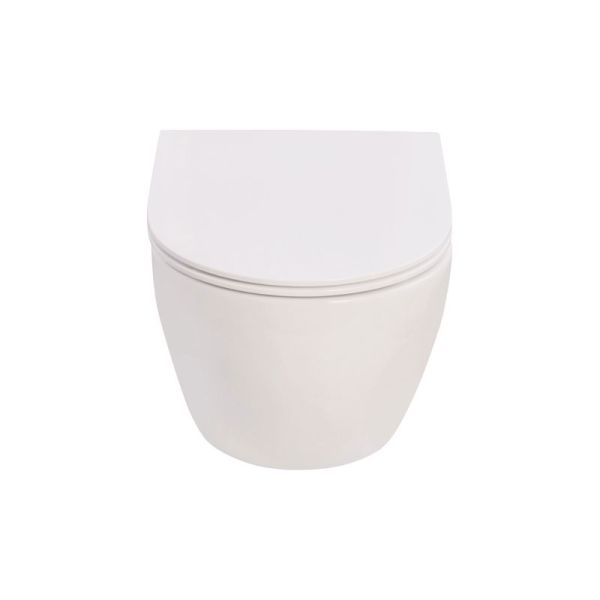 badshop.de Premium Design WC-Set - Tiefspüler, spülrandlos, weiß, WC-Sitz