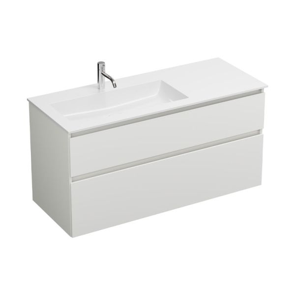 Burgbad LIN20 Waschtisch mit Unterschrank Set 122 cm links