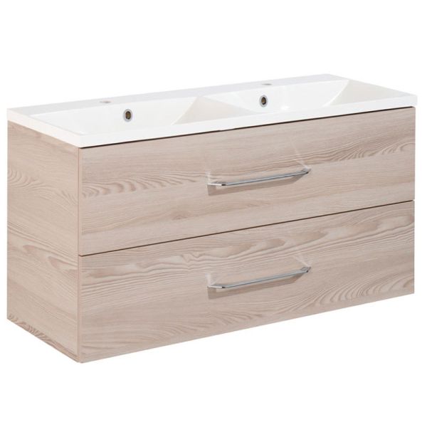 Fackelmann B.clever Waschtisch mit Unterschrank - 120 cm Alaska Esche
