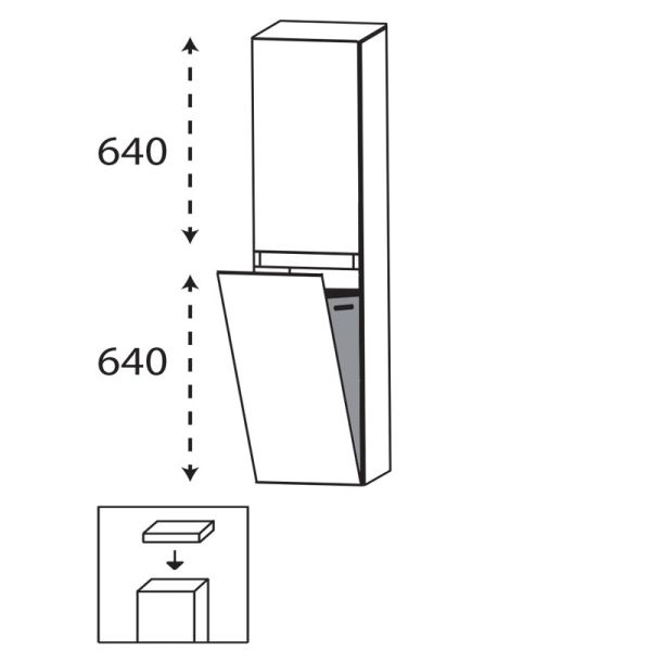 Laguna Ergänzungsschrank Mittelschrank - 30 cm Skizze