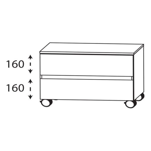 Laguna Ergänzungsschrank Rollenschrankschrank 90 cm Skizze
