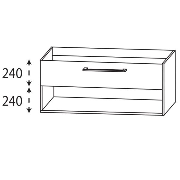 Laguna Ergänzungsschrank Waschtischunterschrank - 120 cm Skizze