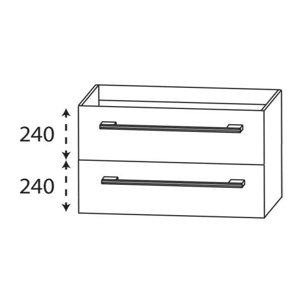 Laguna Reflex Waschtischunterschrank - 120 cm Skizze