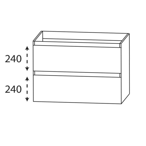 Laguna Reflex Waschtischunterschrank - 80 cm Skizze