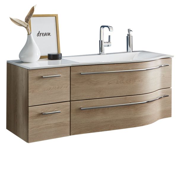 Laguna Laola Mineralguss Waschtisch mit Unterschrank 120 cm links