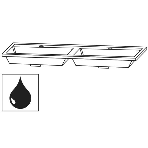 Laguna Highline 250 Möbelwaschtisch - 143,2 cm Skizze