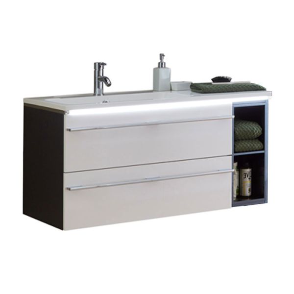 Marlin Bad 3250 Waschtisch mit Unterschrank 100 cm Regal rechts