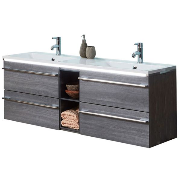 Marlin Bad 3250 Doppelwaschtisch mit Unterschrank 140 cm