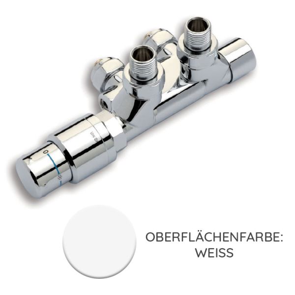 Nordholm Twin Reg 500, Weiß, Thermostat-Ventil schwenkbar