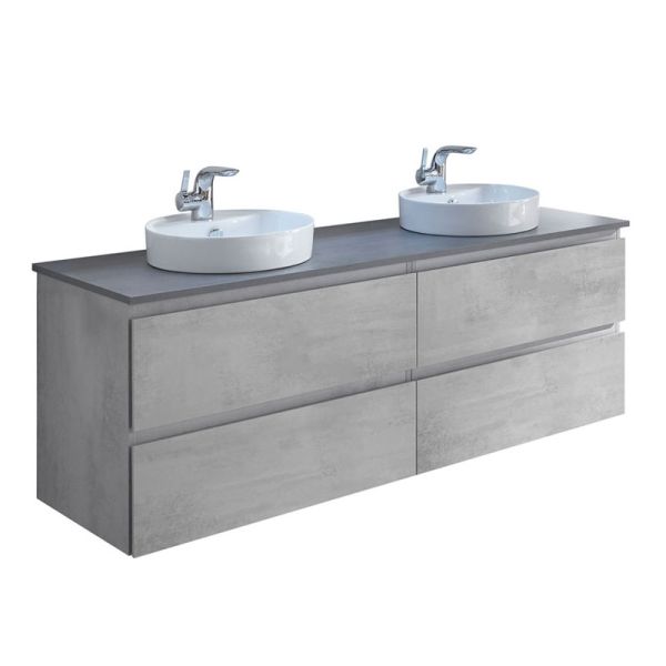 Pelipal PCON Aufsatzbecken mit Waschtischplatte und Unterschrank 152 cm