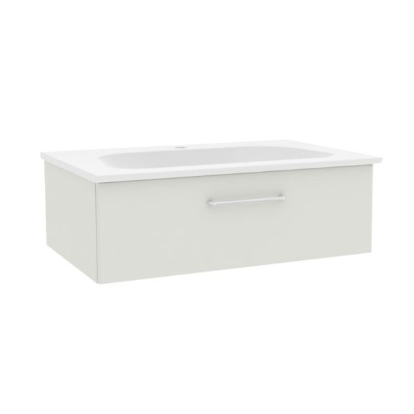 Pelipal PCON Mineralmarmor-Waschtisch mit Unterschrank 77 cm