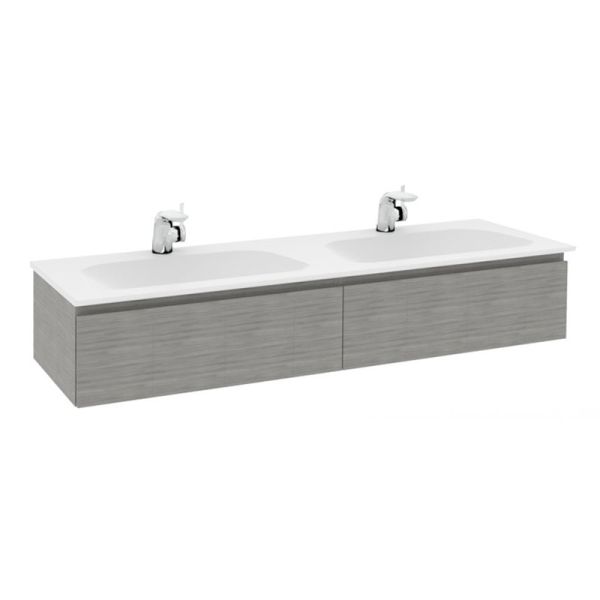 Pelipal PCON Mineralmarmor-Doppelwaschtisch mit Unterschrank 152 cm