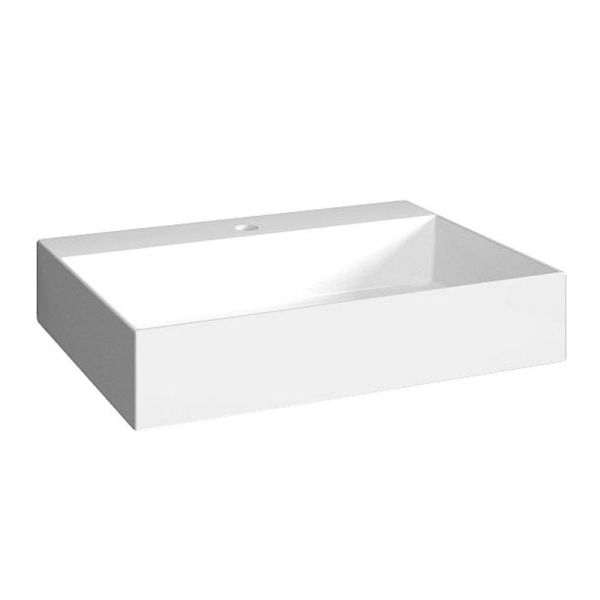 Puris Kera Plan Keramik Aufsatzwaschtisch Squared weiß 81 cm