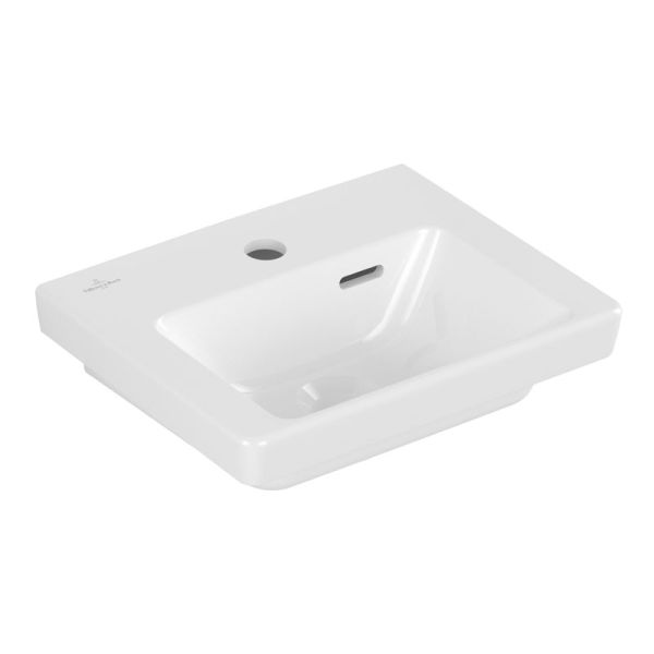 Villeroy und Boch Subway 3.0 Wandwaschtisch - 37 cm, mit Hahnloch, mit Überlauf