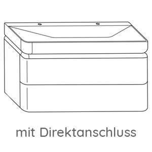 Ausführung Waschtisch mit Unterschrank: 120 cm, Mineralguss-Waschtisch, mit Direktanschluss