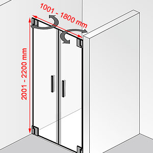 Breite / Höhe: 1001 - 1800 mm / 2001 - 2200 mm