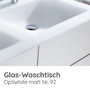 Waschtisch-Typ / -Farbe: Glas Doppelwaschtisch optiwhite matt - 1432 mm Breite