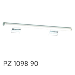Aufsatzleuchte Spiegelschrank: LED Aufbauleuchte chrom, 2 Standfüße, 13,6 Watt, 900 mm