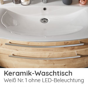 Waschtisch-Typ / -Farbe: Keramik Weiß 820 mm Breite ohne LED-Beleuchtung