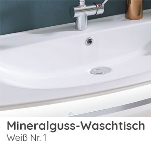 Waschtisch-Typ / -Farbe: Mineralguss Weiss 806 mm Breite