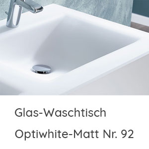 Waschtisch-Typ / -Farbe: Glaswaschtisch Optiwhite matt 1212 mm Breite - Ablage rechts
